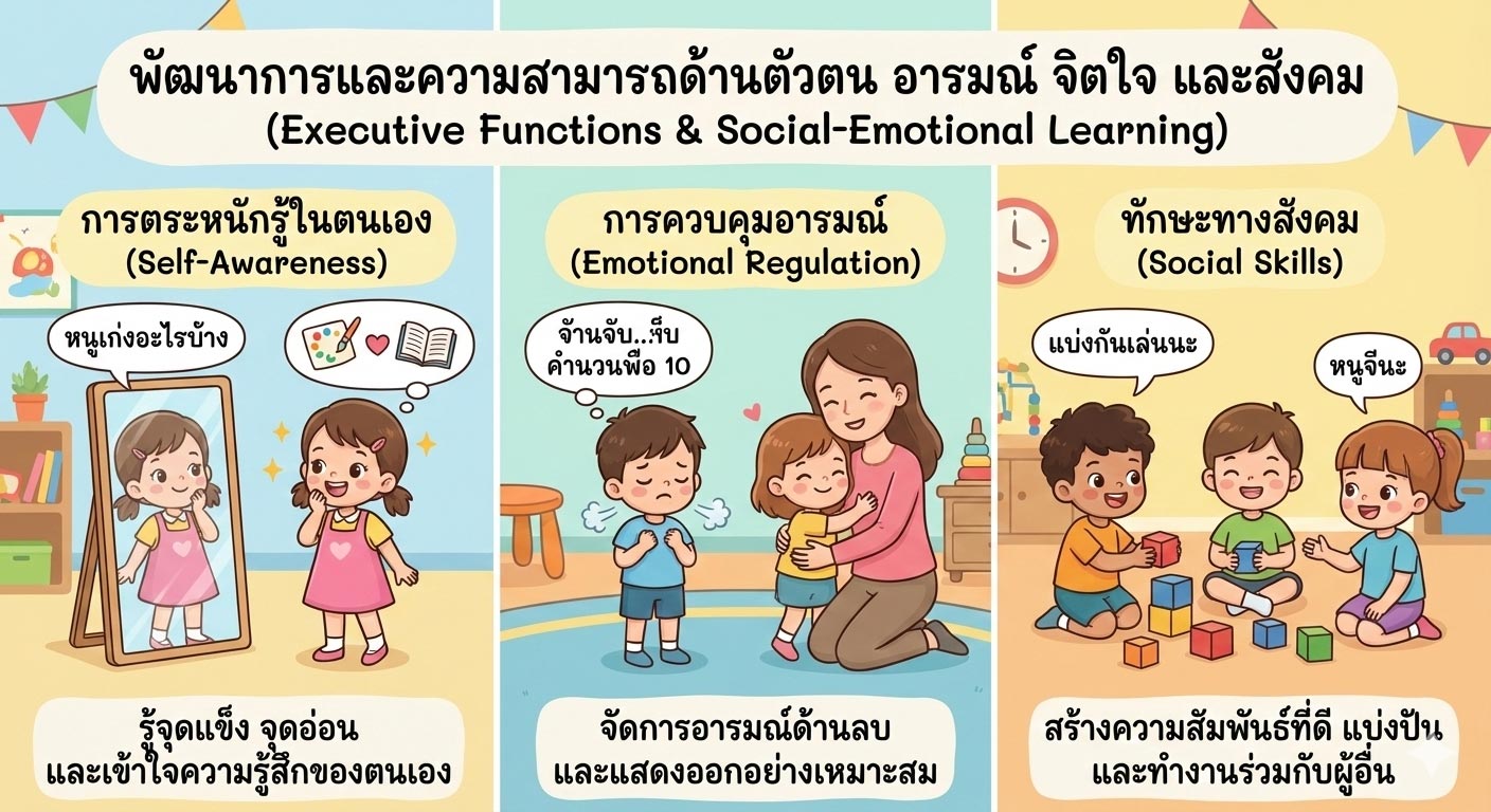 พัฒนาการและความสามารถด้านตัวตน อารมณ์ จิตใจ และสังคม