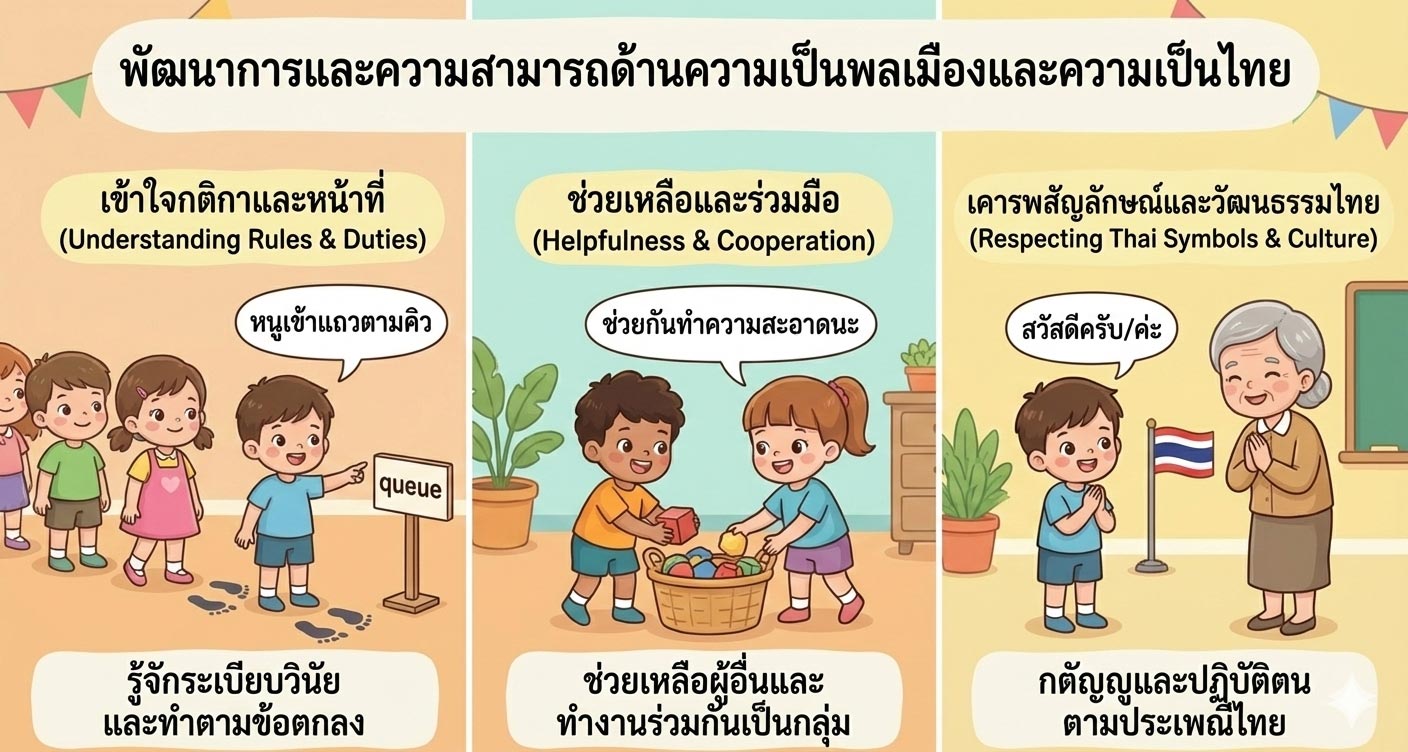 พัฒนาการและความสามารถด้านความเป็นพลเมืองและความเป็นไทย